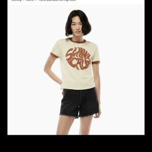 Aritzia Denim Forum EX BF Jean Short Loose Black Size 30